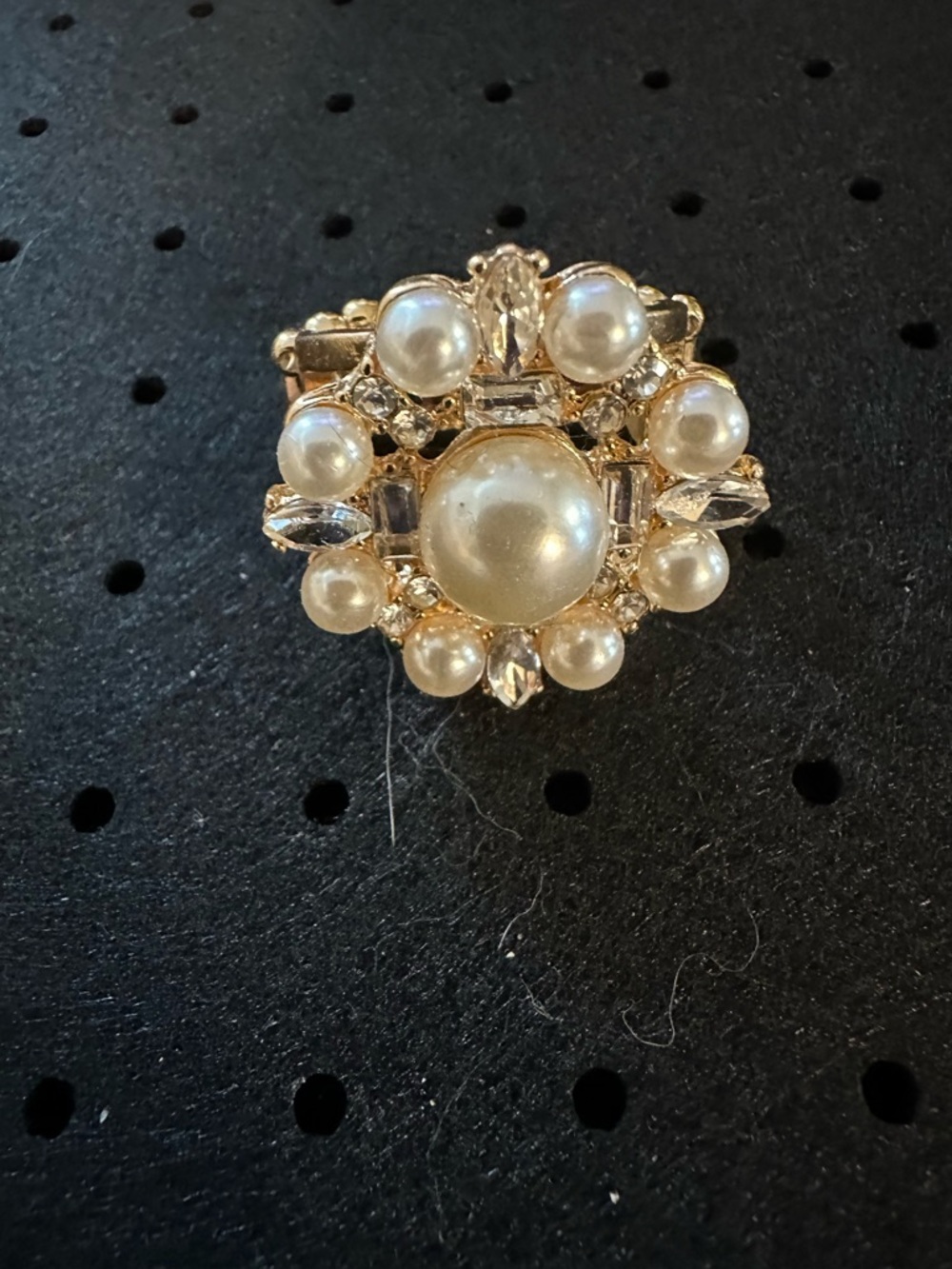 Gold Pearl Cluster Cocktail Ring - Women Jewelry